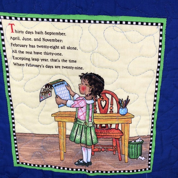 Handmade Mary Engelbreit Nursery Rhymes Mother Goose Quilt Baby Crib Wallhanging - Picture 4 of 12